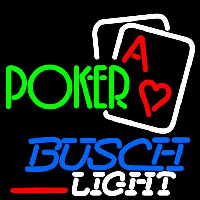 Busch Light Green Poker Beer Sign Leuchtreklame