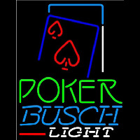 Busch Light Green Poker Red Heart Beer Sign Leuchtreklame