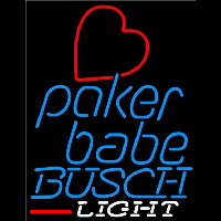 Busch Light Poker Girl Heart Babe Beer Sign Leuchtreklame