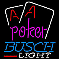 Busch Light Purple Lettering Red Aces White Cards Beer Sign Leuchtreklame