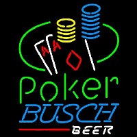 Busch Poker Ace Coin Table Beer Sign Leuchtreklame