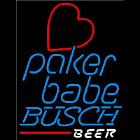 Busch Poker Girl Heart Babe Beer Sign Leuchtreklame