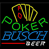 Busch Poker Yellow Beer Sign Leuchtreklame