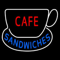 Cafe Sandwiches With Tea Cup Leuchtreklame