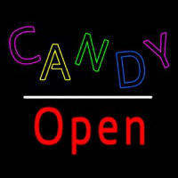 Candy Open White Line Leuchtreklame