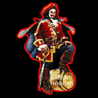 Captain Morgan Logo with Out White Light Behind Rum Sign Leuchtreklame
