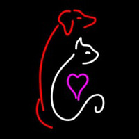 Cat Dog Logo Pet Clinic Leuchtreklame