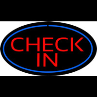 Check In Oval Blue Leuchtreklame