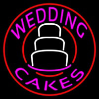 Circle Pink Wedding Cakes Leuchtreklame