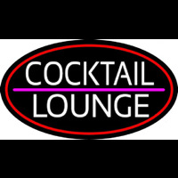 Cocktail Lounge Oval With Red Border Leuchtreklame
