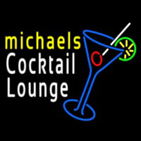Cocktail Lounge With Martini Glass Leuchtreklame