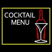 Cocktail Menu With Bottle Leuchtreklame