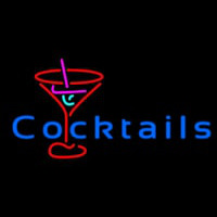 Cocktail with Red Cocktail Glass Leuchtreklame