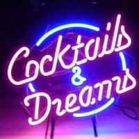 Cocktails And  Dreams Bier Bar Offen Leuchtreklame