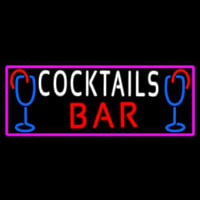 Cocktails Bar With Glass Leuchtreklame