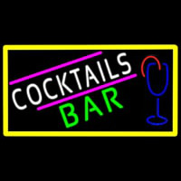 Cocktails Bar With Glass Real Neon Glass Tube Leuchtreklame