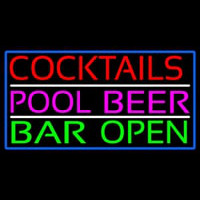 Cocktails Pool Beer Bar Open Leuchtreklame