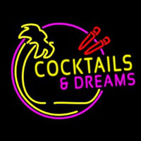 Cocktails and Dreams Bar Real Neon Glass Tube Leuchtreklame