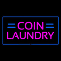 Coin Laundry With Blue Border Leuchtreklame