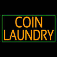 Coin Laundry With Green Border Leuchtreklame