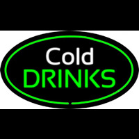 Cold Drinks Oval Green Leuchtreklame