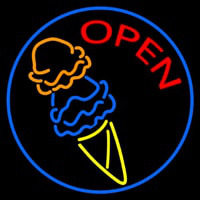 Cone Ice Cream Open Leuchtreklame