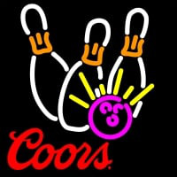 Coors Bowling Neon White Pink Leuchtreklame