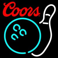 Coors Bowling Neon White Sign Leuchtreklame
