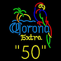 Corona E tra Parrot with Palm 50 Beer Sign Leuchtreklame