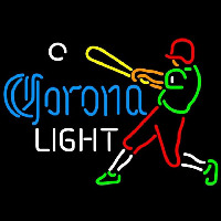Corona Light Baseball Player Beer Sign Leuchtreklame