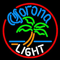 Corona Light Circle Palm Tree Beer Sign Leuchtreklame