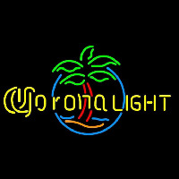 Corona Light Palm Tree Circle Beer Sign Leuchtreklame
