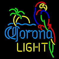 Corona Light Parrot with Palm Beer Sign Leuchtreklame