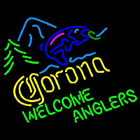 Corona Light Welcome Anglers Beer Sign Leuchtreklame