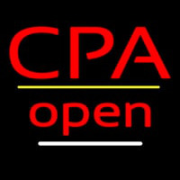 Cpa Open Yellow Line Leuchtreklame