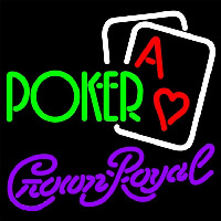 Crown Royal Green Poker Beer Sign Leuchtreklame