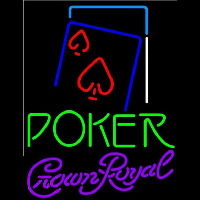 Crown Royal Green Poker Red Heart Beer Sign Leuchtreklame