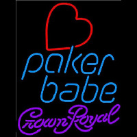 Crown Royal Poker Girl Heart Babe Beer Sign Leuchtreklame