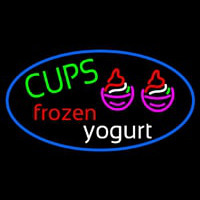 Cups Frozen Yogurt Leuchtreklame