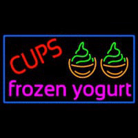 Cups Frozen Yogurt Leuchtreklame