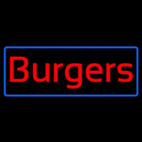 Cursive Burgers With Border Leuchtreklame
