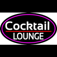 Cursive Cocktail Lounge Oval With Pink Border Leuchtreklame