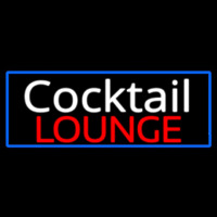 Cursive Cocktail Lounge With Blue Border Leuchtreklame
