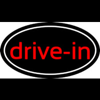Cursive Drive In With Border Leuchtreklame