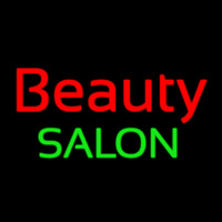 Cursive Red Beauty Salon Green Leuchtreklame