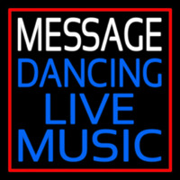 Custom Block Blue Live Music Dancing Red Border Leuchtreklame