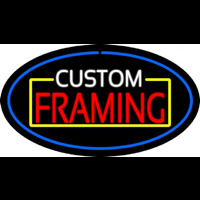 Custom Framing Blue Oval Leuchtreklame