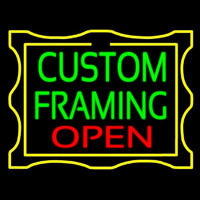 Custom Framing Open With Border Leuchtreklame