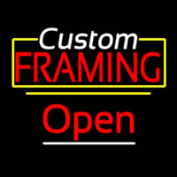 Custom Framing Open Yellow Line Leuchtreklame