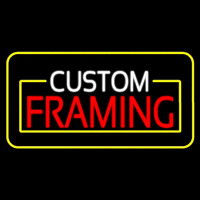 Custom Framing Yellow Border Leuchtreklame